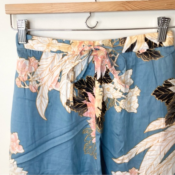 NWT Billabong New Love Floral Wide Leg Beach Pants - Blue - S - Picture 2 of 11